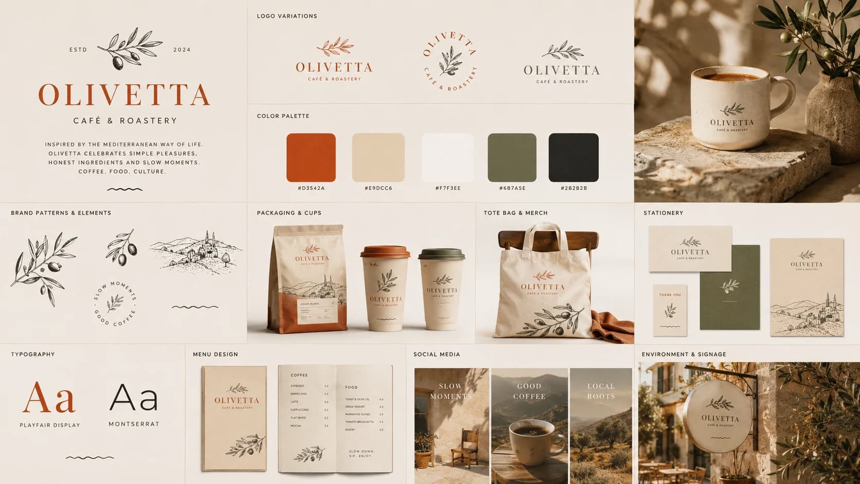 Olivetta identity, packaging, and editorial direction