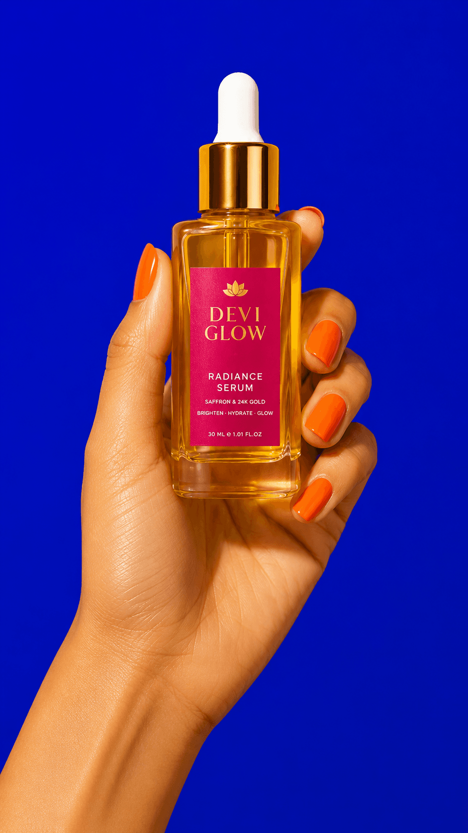 Tall Devi Glow serum dropper composition