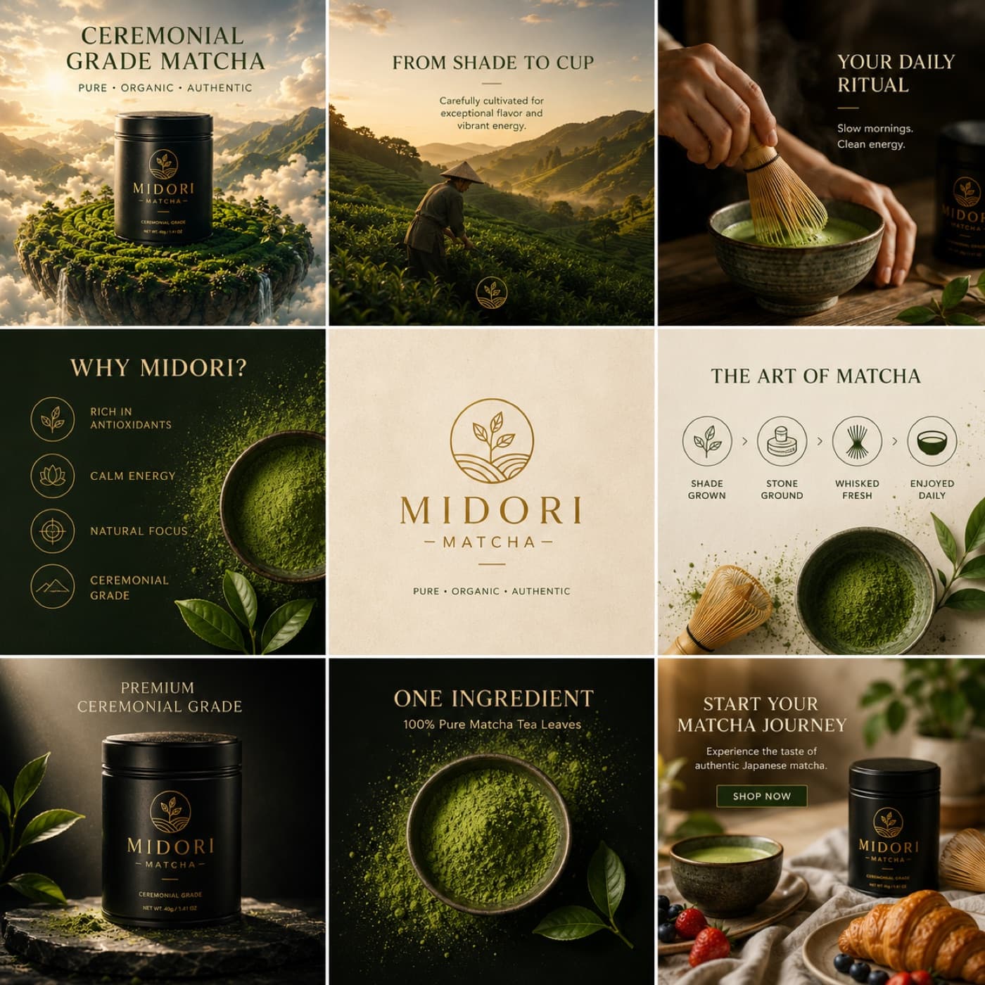 Midori Matcha social media campaign grid