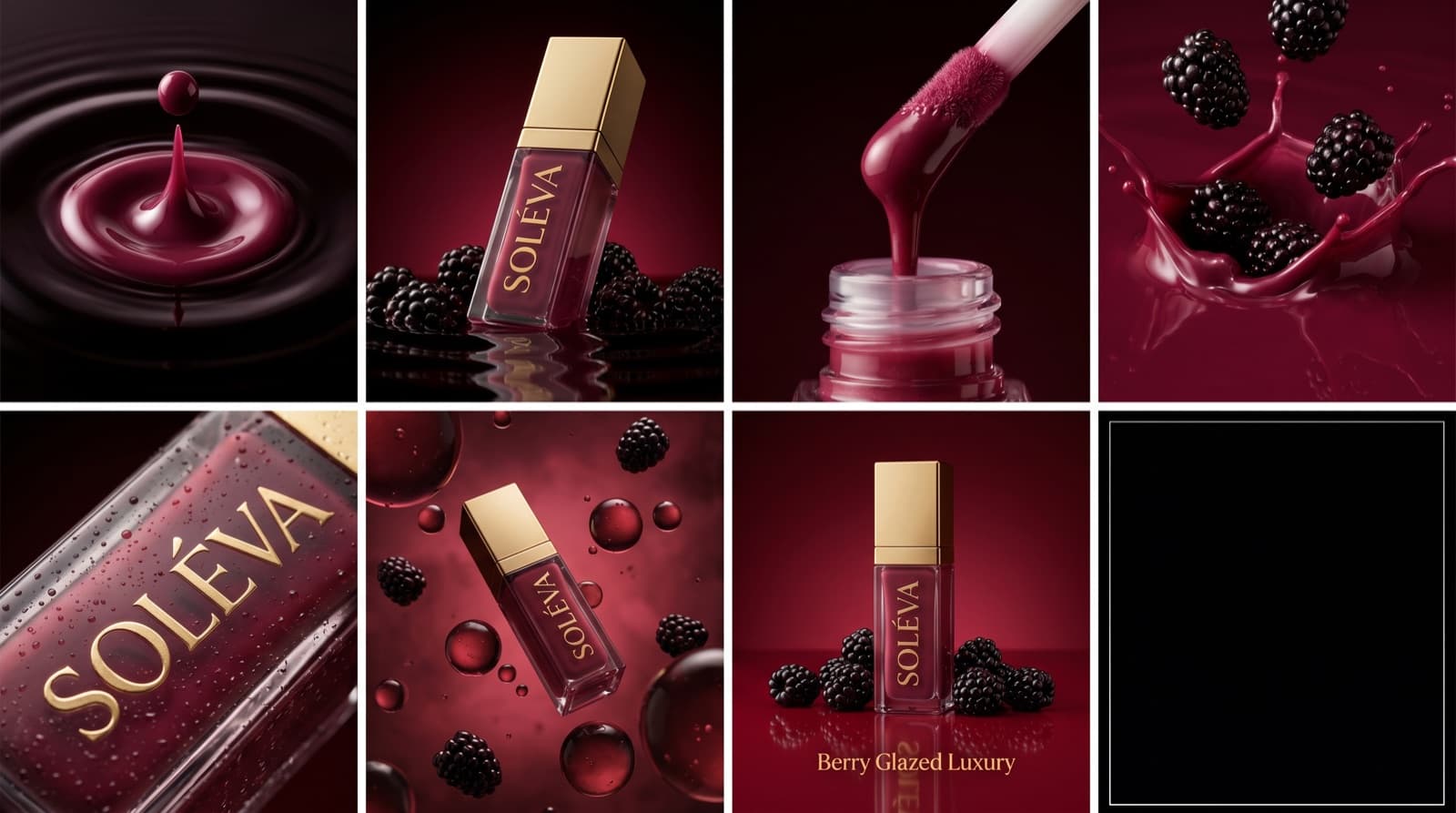 Soleva berry lip oil campaign storyboard